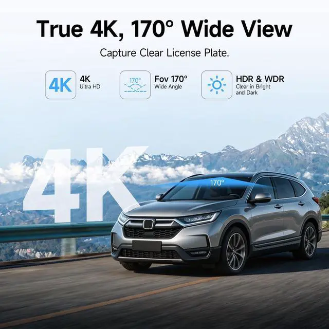 Alt view image 3 of 7 - 4K Dash Cam for Honda CRV 2023 2024 2025 2026 (Black) | Integrated OEM Look Dashcam with 128GB Card,App&WiFi,Loop Recording,Built-in G-sensor,Collision Detection,24H Parking Monitor