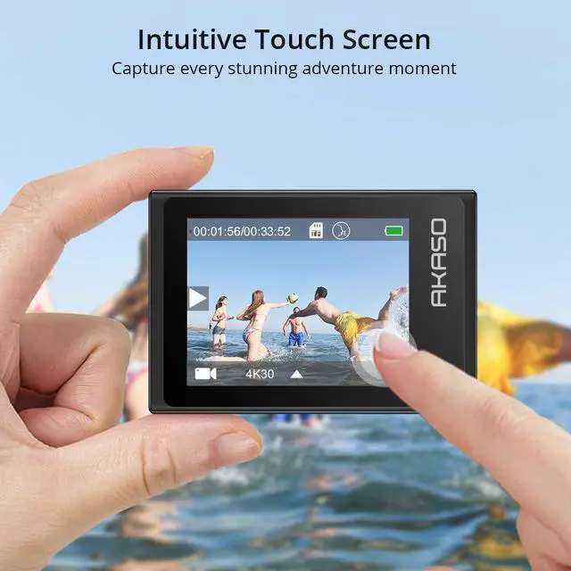 Alt view image 2 of 7 - Brave 6 Plus Native 4K30FPS 20MP WiFi Action Camera with Touch Screen EIS 4X Zoom Voice Control Remote Control 131 Feet Underwater Camera with 2X 1350mAh Batteries and Helmet Accessories Kit