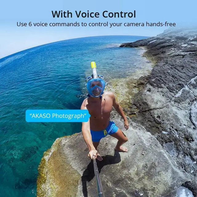Alt view image 4 of 7 - Brave 6 Plus Native 4K30FPS 20MP WiFi Action Camera with Touch Screen EIS 4X Zoom Voice Control Remote Control 131 Feet Underwater Camera with 2X 1350mAh Batteries and Helmet Accessories Kit