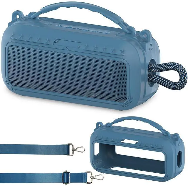 Main image of Silicone Cover Case for Bose SoundLink Plus Portable Speaker | Protective Soft Silicone Case with Carrying Handle and Shoulder Strap (Blue Dusk)