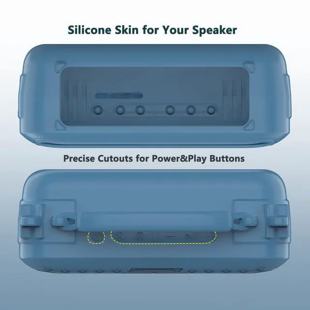 Alt view image 7 of 7 - Silicone Cover Case for Bose SoundLink Plus Portable Speaker | Protective Soft Silicone Case with Carrying Handle and Shoulder Strap (Blue Dusk)