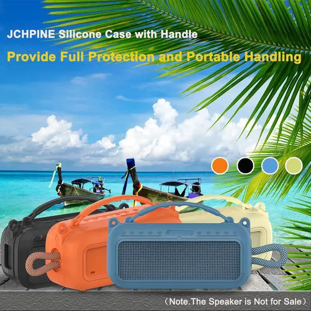 Alt view image 6 of 7 - Silicone Cover Case for Bose SoundLink Plus Portable Speaker | Protective Soft Silicone Case with Carrying Handle and Shoulder Strap (Blue Dusk)