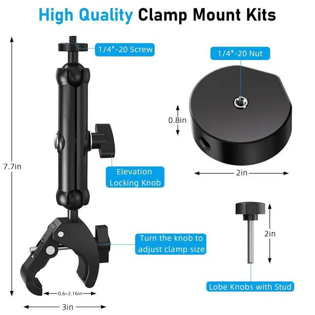 Alt view image 2 of 7 - Pipe Adapter Compatible with Starlink Mini Mount, Foldable Clamp | Fits 2026/2025 & 2024 Setups; T-Handle Attachment; RV ladder, Roof Rack and Yacht, Camper Accessories Easy Installation