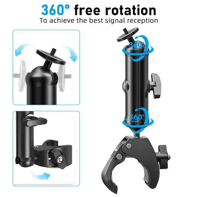 Alt view image 4 of 7 - Pipe Adapter Compatible with Starlink Mini Mount, Foldable Clamp | Fits 2026/2025 & 2024 Setups; T-Handle Attachment; RV ladder, Roof Rack and Yacht, Camper Accessories Easy Installation