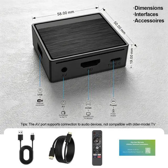 Alt view image 7 of 7 - Android TV Box 2026 H618 4K Ultra HD Streaming Device for TV | 2GB RAM + 16GB ROM, Smart TV Box with Voice Remote, BT 5.4, USB 2.0, HDR 10, 2.4G & 5G WiFi 6