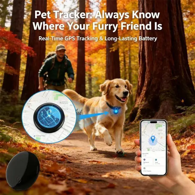 Alt view image 4 of 7 - GPS Tracker for Dogs & Cats, No Monthly Fee, No SIM Card, Real-Time Positioning & Smart Anti-Lost Alerts,Mini Waterproof Drop-Proof Pet Tracker,Long Battery Life,for iOS Find MyApple MFi Certified