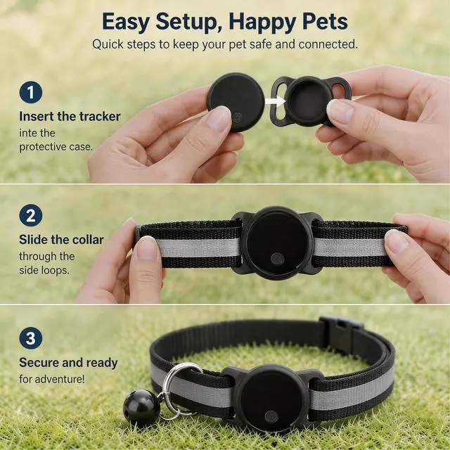 Alt view image 5 of 7 - GPS Tracker for Dogs & Cats, No Monthly Fee, No SIM Card, Real-Time Positioning & Smart Anti-Lost Alerts,Mini Waterproof Drop-Proof Pet Tracker,Long Battery Life,for iOS Find MyApple MFi Certified