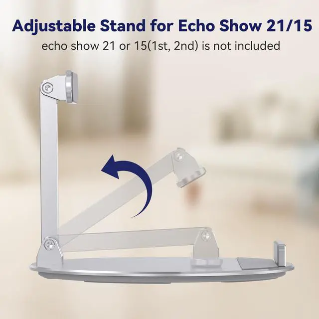 Alt view image 3 of 7 - Adjustable Stand for Echo Show 21 & Show 15, Foldable & Tiltable