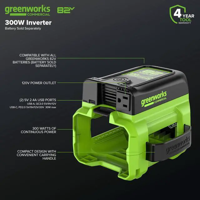 Alt view image 2 of 7 - Commercial 82PI1 82V 300W Inverter - Bare Tool