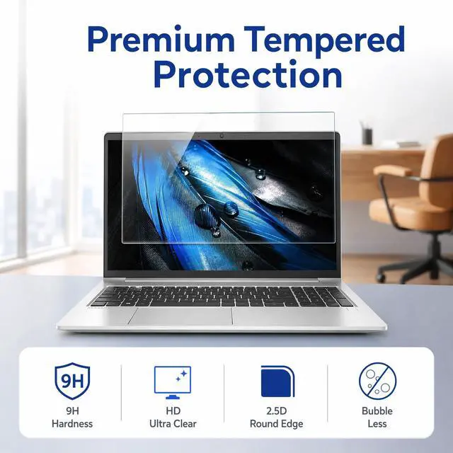 Alt view image 3 of 7 - HP Laptop 16-Inch Tempered Glass Screen Protector Compatible with HP OmniBook 3 16OmniBook 5 16/OmniBook 7 16/OMEN 16/Envy 16/Spectre 16/ZBook 16 & EliteBook 16 (G11/G10/G9) Series 16"