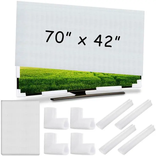 Main image of Cushioning Foam Set Include 1 Pcs Foam Flat Screen TV Cover Fits up to 70'' W x 42'' H and 8 Pcs Moving Foam Corner Edge Protectors for TV Display Screen Protector Packing Moving