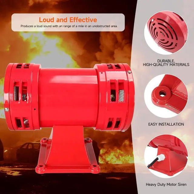 Alt view image 5 of 7 - Air Raid Siren, 110V Electric Motor Driven Siren Alarm - 150db, Super Loud for Home & Outdoor