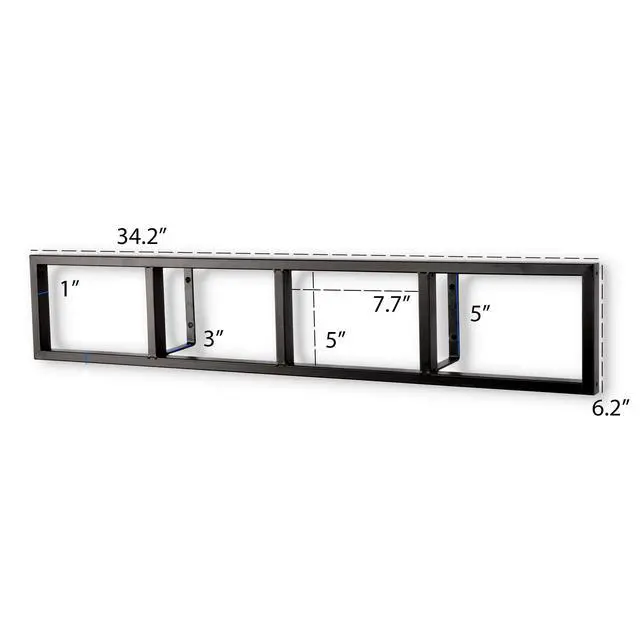 Alt view image 3 of 7 - Wall Mount 34 Inch Media Storage Rack CD DVD Organizer Metal Floating Shelf Set of 2 Black