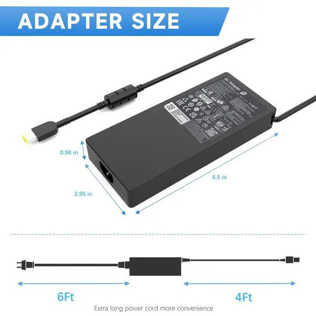 Alt view image 3 of 7 - 245W AC Adapter Compatible with Lenovo Legion Pro 5 16IAX10H RTX5070Ti 16 Gaming Laptop Charger ADL245SDC3A Legion 5 15IRX10 RTX 5060 ADL245SLC3A Power Supply