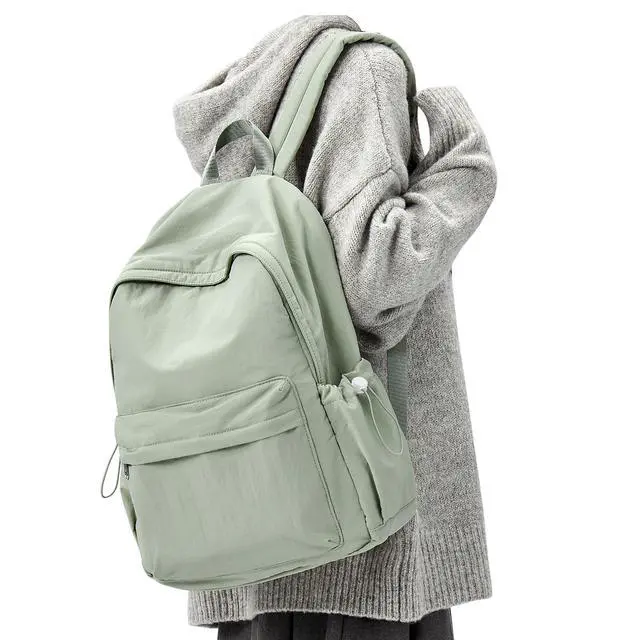 Main image of Simple School Backpack For Women Men Aesthetic Medium Backpack Lightweight Casual Daypack College Backpacks Cute Bookbag for Teens Girls Boys Basic BagpackGreen