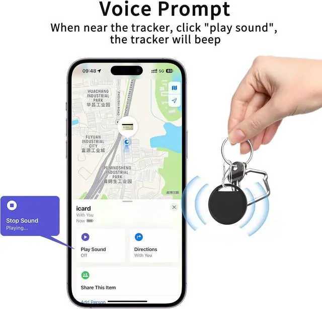 Alt view image 4 of 7 - Air Tracker Tags 4 Pack Smart Tag Bluetooth Trackers Work with Apple Find My (iOS Only), Lightweight Tag Prevent Loss of Luggage Wallets Keys Bags,Replaceable Battery,IP67 Waterproof