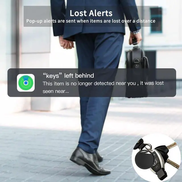 Alt view image 5 of 7 - Air Tracker Tags 4 Pack Smart Tag Bluetooth Trackers Work with Apple Find My (iOS Only), Lightweight Tag Prevent Loss of Luggage Wallets Keys Bags,Replaceable Battery,IP67 Waterproof