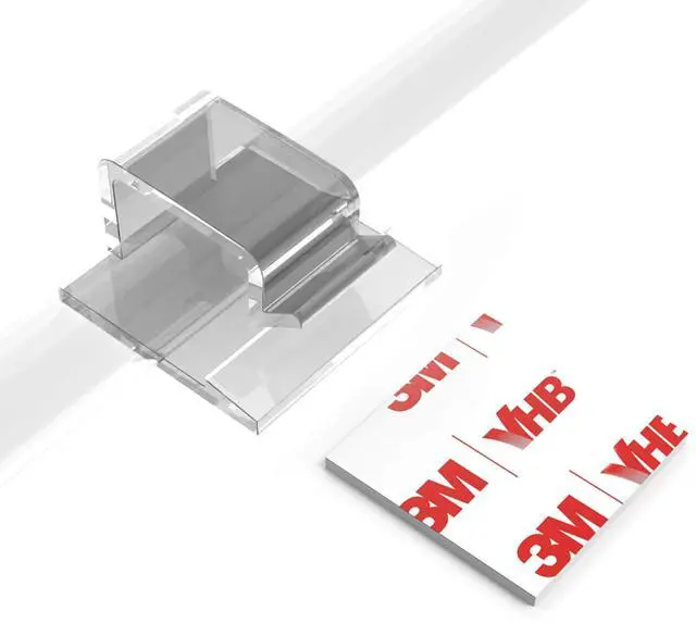 Main image of Cable Clips with Strong Self-Adhesive, R Shape Cable Management TV PC Wire Holder Sticky Tidy and Organizer Cord and Wires - 40 Pcs (Clear)