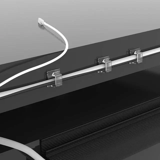 Alt view image 4 of 6 - Cable Clips with Strong Self-Adhesive, R Shape Cable Management TV PC Wire Holder Sticky Tidy and Organizer Cord and Wires - 40 Pcs (Clear)
