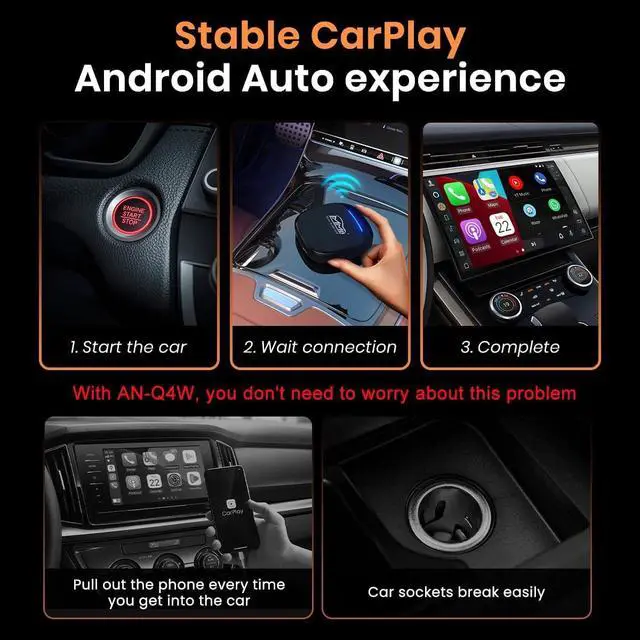 Alt view image 3 of 7 - Carplay Ai Box, CarPlay & Android Auto Wireless, 3 in 1, 8Core, 8GB+128GB, Android CarPlay Box with Built-in 4G, Wi-Fi, Bluetooth, USB, Built-in GPS, microSD Playback, Micro-HDMI