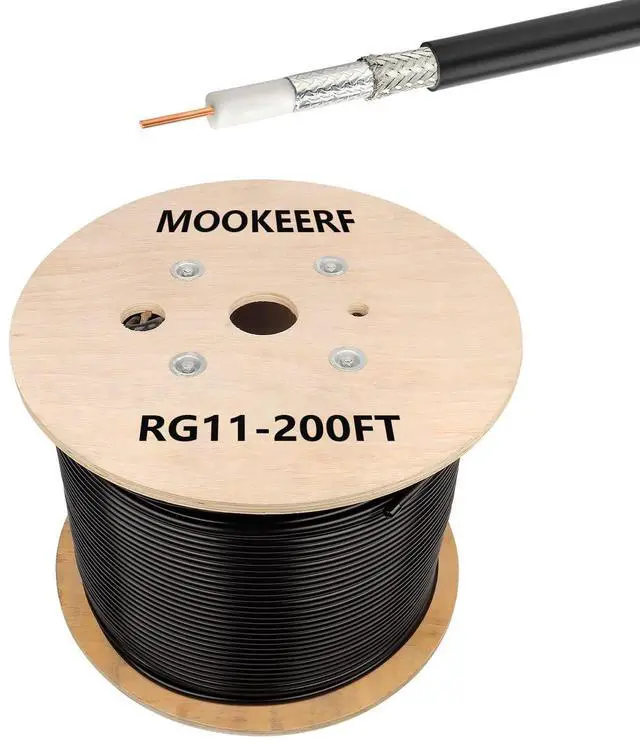 Main image of RG11 Coaxial Cable 200ft, 75 ohm Low Loss RG11 Cable 200 Feet,Without Wood Spool