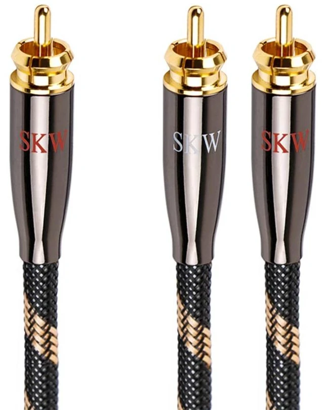 Main image of Subwoofer RCA Y-Splitter 16.4ft/5m Cable, Male to 2Male RCA UHP Copper Multi-layer shielded, 24K gold-plated split-tip plugs,low-loss sub-bass signal path, AV receiver & dual-sub hookup