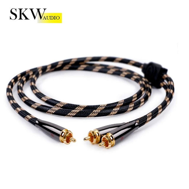 Alt view image 2 of 7 - Subwoofer RCA Y-Splitter 16.4ft/5m Cable, Male to 2Male RCA UHP Copper Multi-layer shielded, 24K gold-plated split-tip plugs,low-loss sub-bass signal path, AV receiver & dual-sub hookup