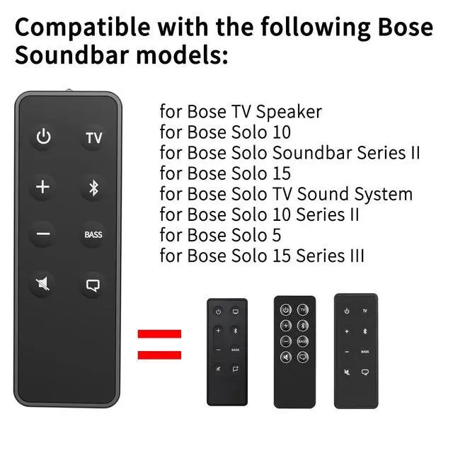 Alt view image 3 of 5 - Replacement Remote Control for Bose TV Speaker and Solo Soundbar Series II TV Sound System 418775 431974 740928-1120 838309-1100, for Bose TV Speaker and Solo Soundbar Series II