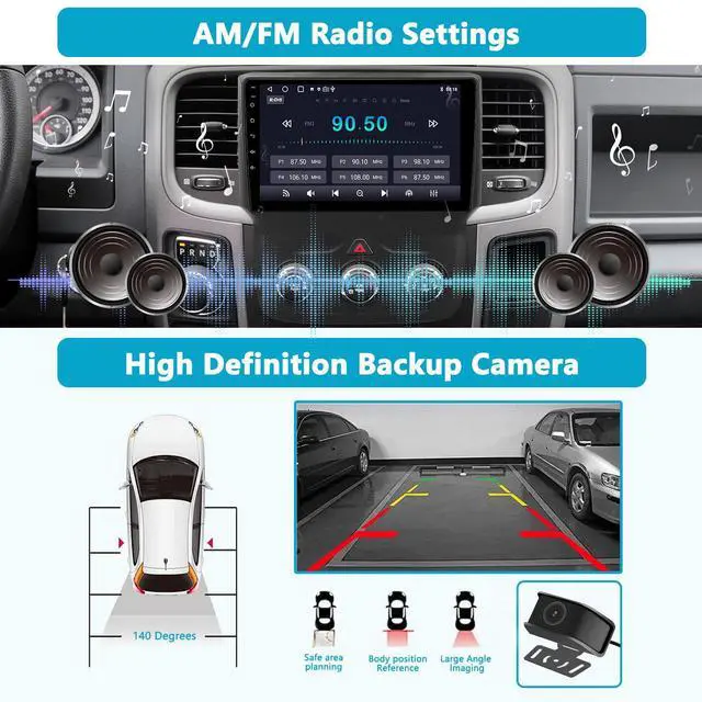Alt view image 4 of 7 - Car Radio for Dodge RAM 1500 2500 3500 2013-2018, CarPlay & Android Auto