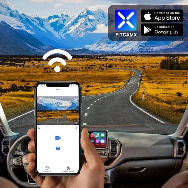 Alt view image 5 of 6 - 4K Dash Cam Suitable for Ford Bronco Sport 2021-2025 (HD2-D5500), 5 Pin Plug, OEM Factory Look, UHD 2160P Video, Built-in WiFi & APP, Loop Recording G-Sensor, Plug & Play, 64GB Card