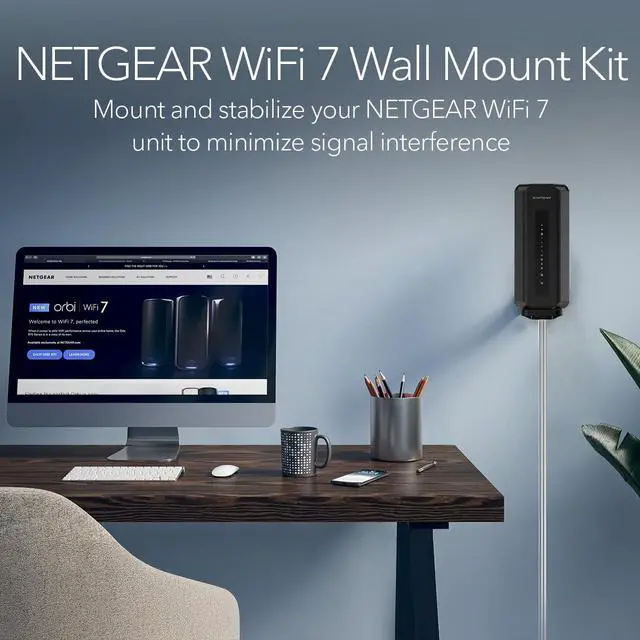 Alt view image 2 of 5 - WiFi 7 Wall Mount Kit (RBEWMB-10000S) Compatible with Nighthawk & Orbi WiFi 7 Systems, Black