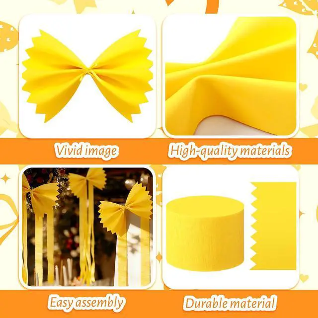 Alt view image 3 of 7 - 18 Pcs DIY Pasta Party Decorations Italian Food Themed Yellow Streamer DIY Craft Pasta Night Party Decor for Italian Pizza Spaghetti Baby Shower Birthday Decorations
