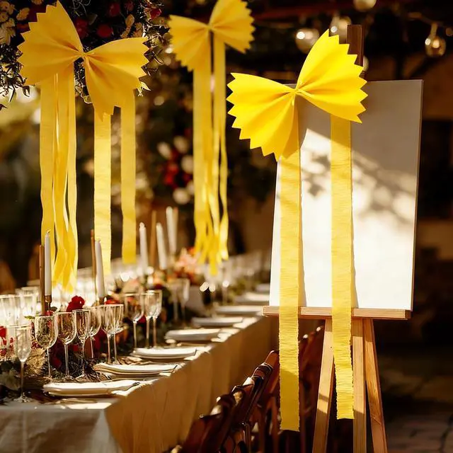 Alt view image 5 of 7 - 18 Pcs DIY Pasta Party Decorations Italian Food Themed Yellow Streamer DIY Craft Pasta Night Party Decor for Italian Pizza Spaghetti Baby Shower Birthday Decorations