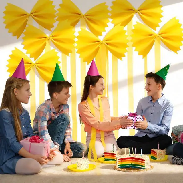 Alt view image 7 of 7 - 18 Pcs DIY Pasta Party Decorations Italian Food Themed Yellow Streamer DIY Craft Pasta Night Party Decor for Italian Pizza Spaghetti Baby Shower Birthday Decorations