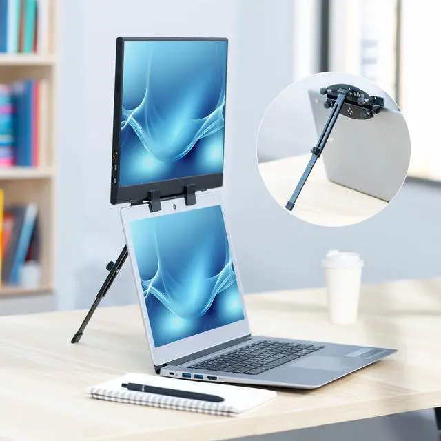 Alt view image 2 of 7 - Portable Monitor Holder for Laptop Screen Extender, Fits Laptops up to 18.5 inches, Black, STAND-PM01A
