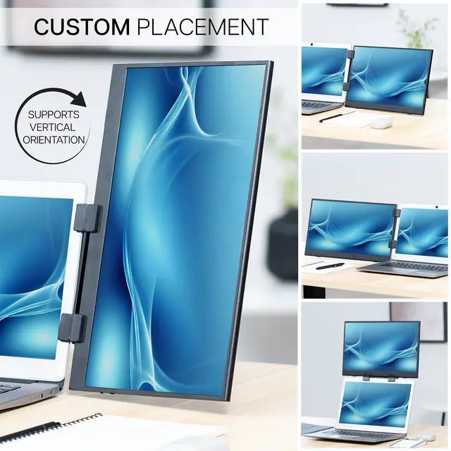 Alt view image 3 of 7 - Portable Monitor Holder for Laptop Screen Extender, Fits Laptops up to 18.5 inches, Black, STAND-PM01A