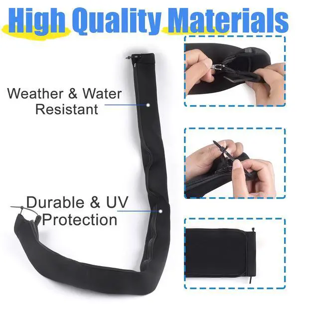 Alt view image 2 of 7 - 48-Inch Zippered Rigging Sleeve with Marine Cable Boot Diameter 4 2/5" with Cable Tie Universal Fit for Yacht Cable Management Kit