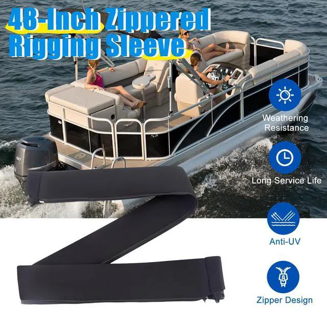 Alt view image 4 of 7 - 48-Inch Zippered Rigging Sleeve with Marine Cable Boot Diameter 4 2/5" with Cable Tie Universal Fit for Yacht Cable Management Kit