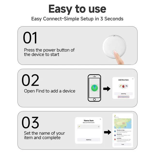 Alt view image 7 of 7 - 5 Pack Air Smart Tags for Apple Find My, IP67 Waterproof Bluetooth Smart Trackers for Keys, Luggage, Wallet, (iOS Only) Key Finder with Replaceable Battery, Bluetooth Item Finder