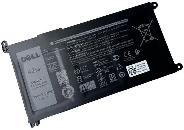 Main image of DELL YRDD6 11.4V 42Wh 3-Cell Battery For DELL Inspiron 3493 3582 3583 3584 3593 3793 5480 5482 5485 5488 5491 5493 5585 5590 5591 5593 5594 5598,Vostro 3491 5481 5581 5490 5590,Latitude 3310 2-in-1