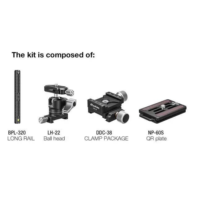 Alt view image 4 of 7 - FDM-03 Binocular Rangefinder Rail Kit, for Binocular/Rangefinder, Double Dovetail, Ball Head, Clamp with QR Plate