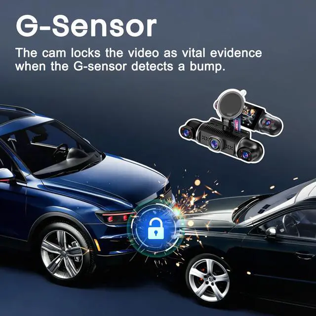 Alt view image 3 of 7 - 5 Channel 1080P*5 Dash Cam Front Rear Left Right Cabin with OBD2 Power Cable, 360° Coverage Dash Camera for Cars with 128GB SD Card, 5G WiFi & App Control, G-Sensor, 24H Parking Mode, Loop Recording