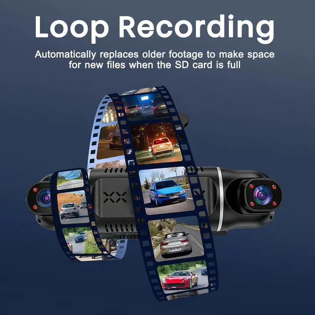 Alt view image 4 of 7 - 5 Channel 1080P*5 Dash Cam Front Rear Left Right Cabin with OBD2 Power Cable, 360° Coverage Dash Camera for Cars with 128GB SD Card, 5G WiFi & App Control, G-Sensor, 24H Parking Mode, Loop Recording