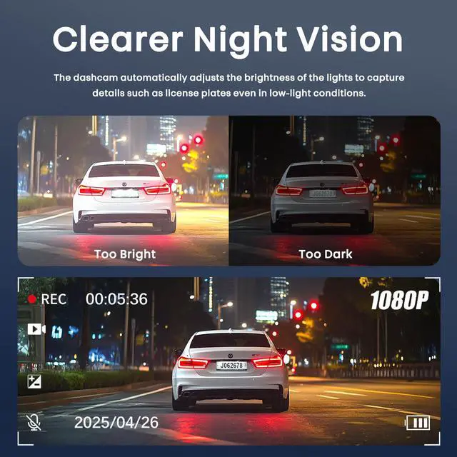 Alt view image 5 of 7 - 5 Channel 1080P*5 Dash Cam Front Rear Left Right Cabin with OBD2 Power Cable, 360° Coverage Dash Camera for Cars with 128GB SD Card, 5G WiFi & App Control, G-Sensor, 24H Parking Mode, Loop Recording