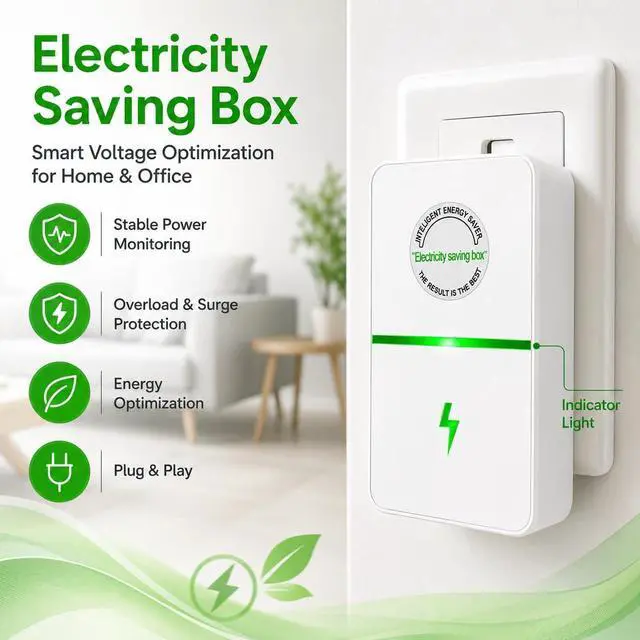 Alt view image 2 of 7 - StopWatt Smartplug Device, Stop Watt Device Plug-in for Home Office Compact Plug and Play Thermoregulation Outlet Voltage Optimization Surge Protection 90v-250v 30KW