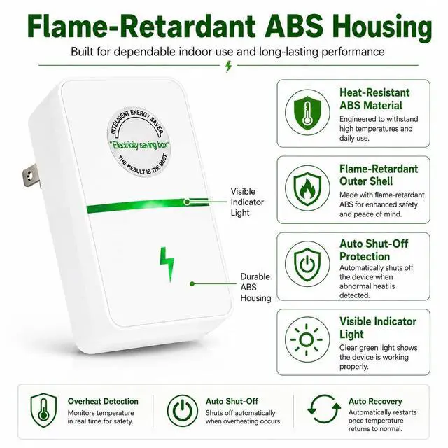 Alt view image 5 of 7 - StopWatt Smartplug Device, Stop Watt Device Plug-in for Home Office Compact Plug and Play Thermoregulation Outlet Voltage Optimization Surge Protection 90v-250v 30KW