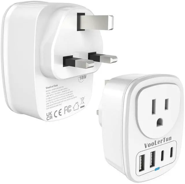Main image of Type G Adapter for Travel US to UK Plug Adapter Outlet Converter with Multi USB Port, Electrical Outlet Power Adapter for Ireland Scotland Dubai England Hongkong Travel Cruise Essential