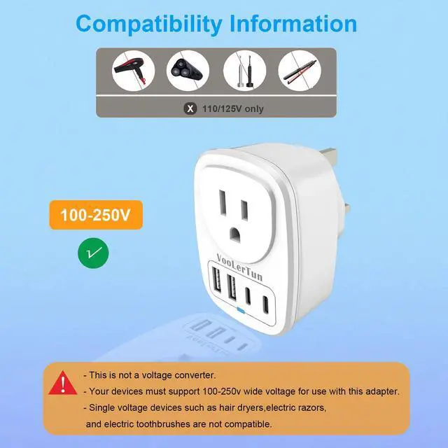 Alt view image 5 of 7 - Type G Adapter for Travel US to UK Plug Adapter Outlet Converter with Multi USB Port, Electrical Outlet Power Adapter for Ireland Scotland Dubai England Hongkong Travel Cruise Essential