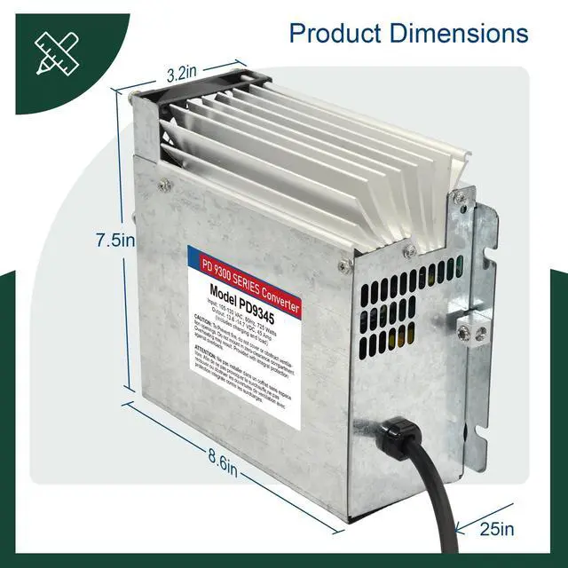 Alt view image 7 of 7 - PD9345 RV Power Converter Replacement 9300 Series Converter, 45Amp 120V to 12V RV Converter Charger for RV Camper Caravans Trailer Battery, 725W