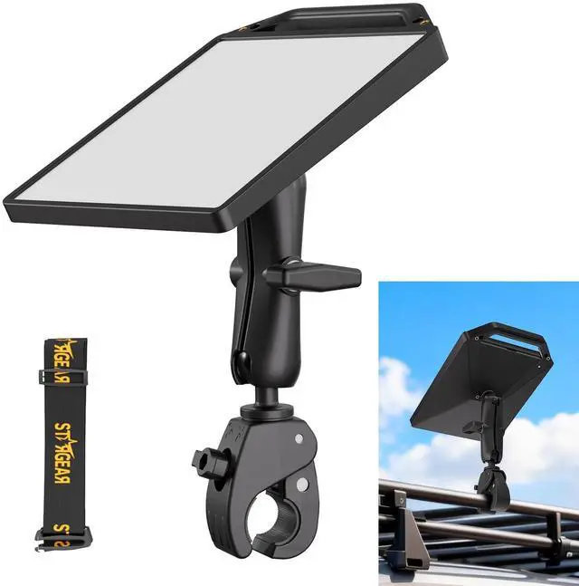 Main image of Starlink Mini Clamp Mount with Protective Silicone Case, 2 in 1 Satellite Dish Mounting Kit & Cover with Adjustable Clamp Mount Handle Shoulder Strap & 1/4"-20 Nuts for RVs Car Boat-Black